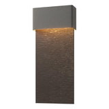 Hubbardton Forge 2019 Coastal Natural Iron Coastal Oil Rubbed Bronze Stratum Large Dark Sky Friendly LED Outdoor Sconce