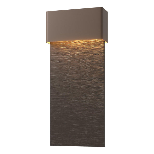 Hubbardton Forge 2019 Coastal Bronze Coastal Oil Rubbed Bronze Stratum Large Dark Sky Friendly LED Outdoor Sconce
