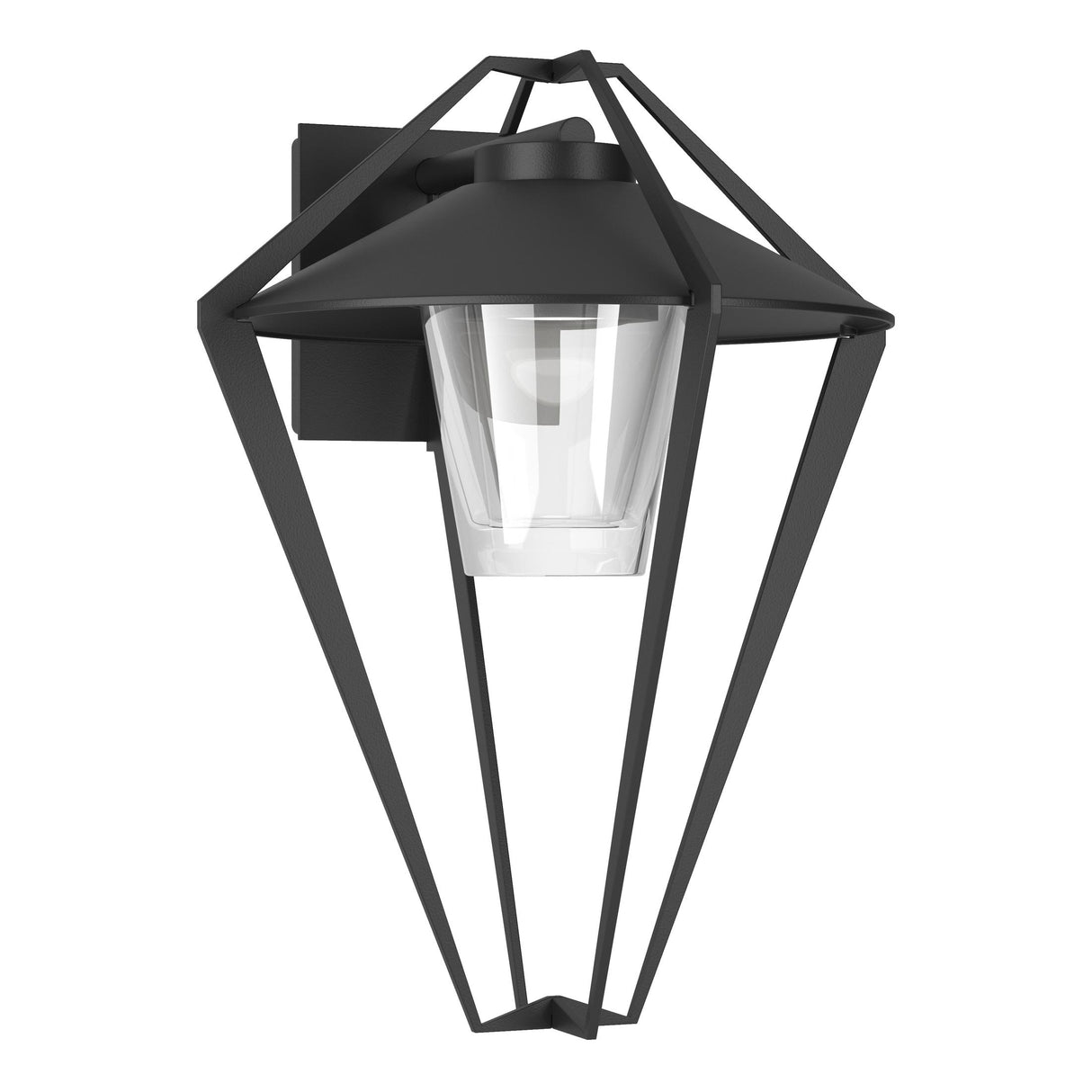 Hubbardton Forge 2022 Coastal Black Clear Glass (ZM) Stellar Small Outdoor Sconce