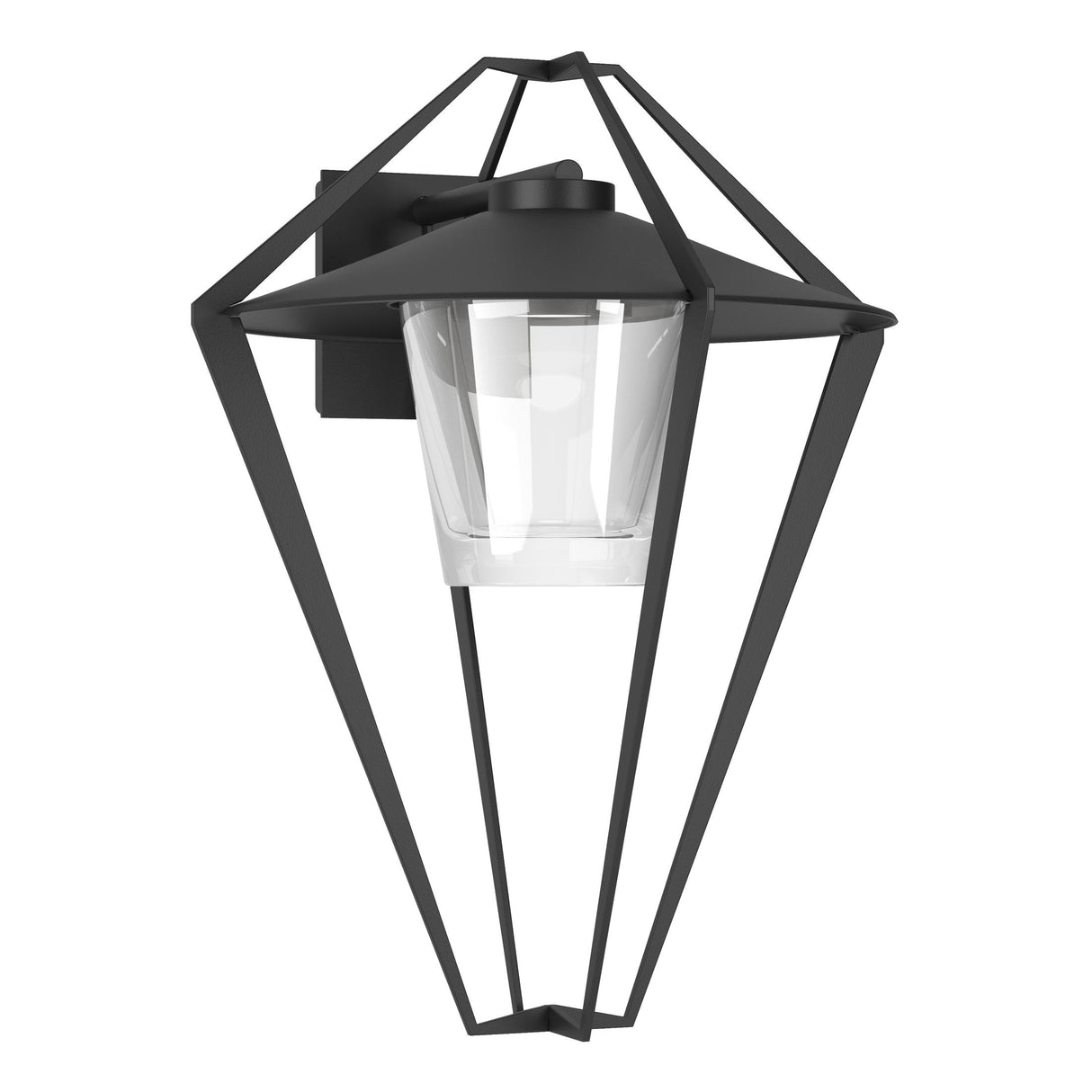 Hubbardton Forge 2022 Coastal Black Clear Glass (ZM) Stellar Large Outdoor Sconce
