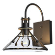 Hubbardton Forge 2020 Coastal Black Clear Glass (ZM) Henry Small Glass Shade Outdoor Sconce