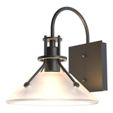 Hubbardton Forge 2020 Coastal Black Frosted Glass (FD) Henry Small Glass Shade Outdoor Sconce