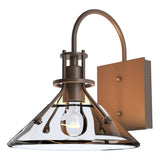 Hubbardton Forge 2020 Coastal Bronze Clear Glass (ZM) Henry Small Glass Shade Outdoor Sconce