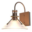Hubbardton Forge 2020 Coastal Bronze Frosted Glass (FD) Henry Small Glass Shade Outdoor Sconce