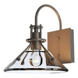 Hubbardton Forge 2020 Coastal Dark Smoke Clear Glass (ZM) Henry Small Glass Shade Outdoor Sconce
