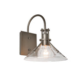 Hubbardton Forge 2020 Coastal Dark Smoke Clear Glass (ZM) Henry Small Glass Shade Outdoor Sconce