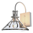 Hubbardton Forge 2020 Coastal Burnished Steel Clear Glass (ZM) Henry Small Glass Shade Outdoor Sconce