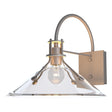 Hubbardton Forge 2020 Coastal Burnished Steel Clear Glass (ZM) Henry Large Glass Shade Outdoor Sconce