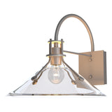 Hubbardton Forge 2020 Coastal Burnished Steel Clear Glass (ZM) Henry Large Glass Shade Outdoor Sconce