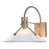 Hubbardton Forge 2020 Coastal Burnished Steel Frosted Glass (FD) Henry Large Glass Shade Outdoor Sconce