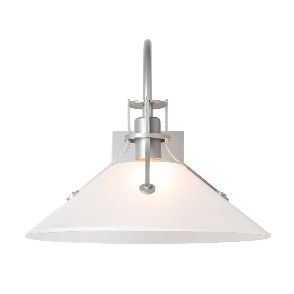 Hubbardton Forge 2020 Coastal Burnished Steel Frosted Glass (FD) Henry Large Glass Shade Outdoor Sconce