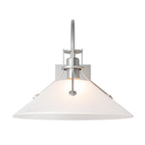 Hubbardton Forge 2020 Coastal Burnished Steel Frosted Glass (FD) Henry Large Glass Shade Outdoor Sconce