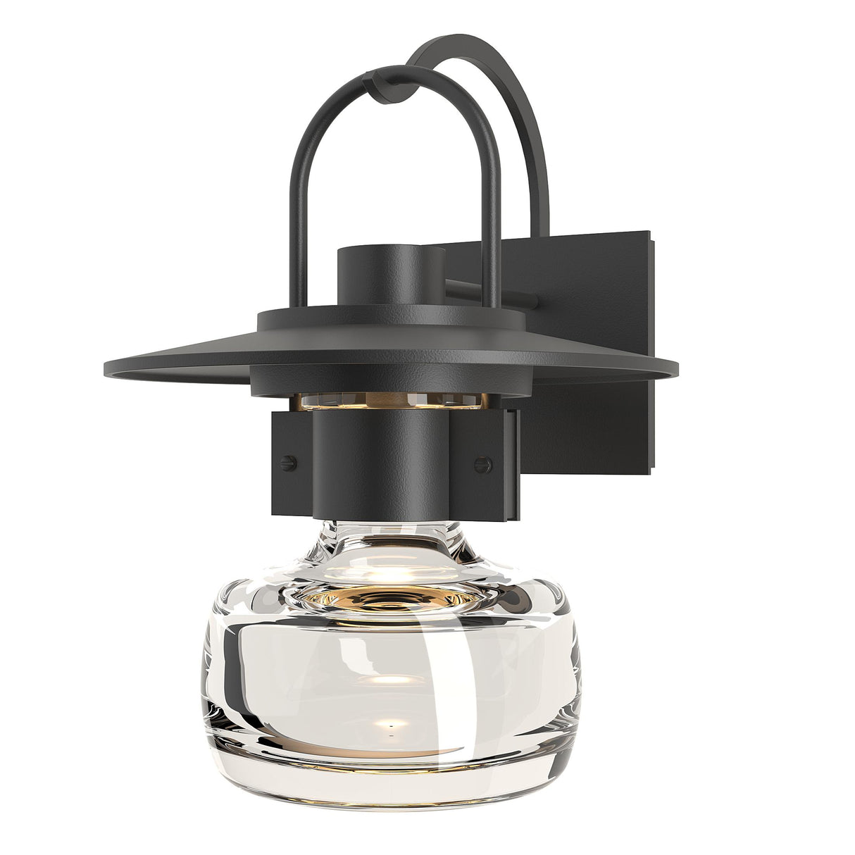 Hubbardton Forge 2014 Coastal Black Clear Glass (ZM) Mason Large Outdoor Sconce