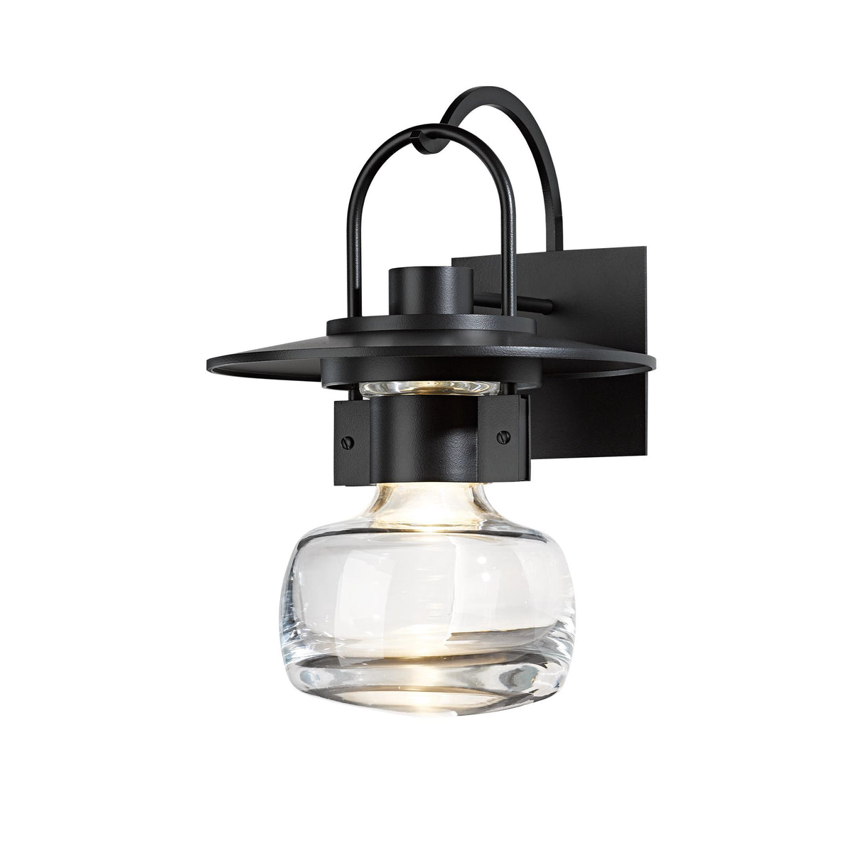 Hubbardton Forge 2014 Coastal Black Clear Glass (ZM) Mason Large Outdoor Sconce