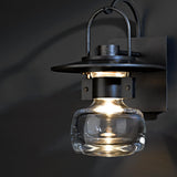 Hubbardton Forge 2014 Coastal Black Clear Glass (ZM) Mason Large Outdoor Sconce