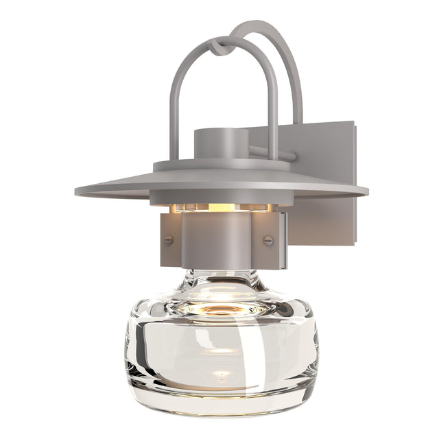 Hubbardton Forge 2014 Coastal Burnished Steel Clear Glass (ZM) Mason Large Outdoor Sconce