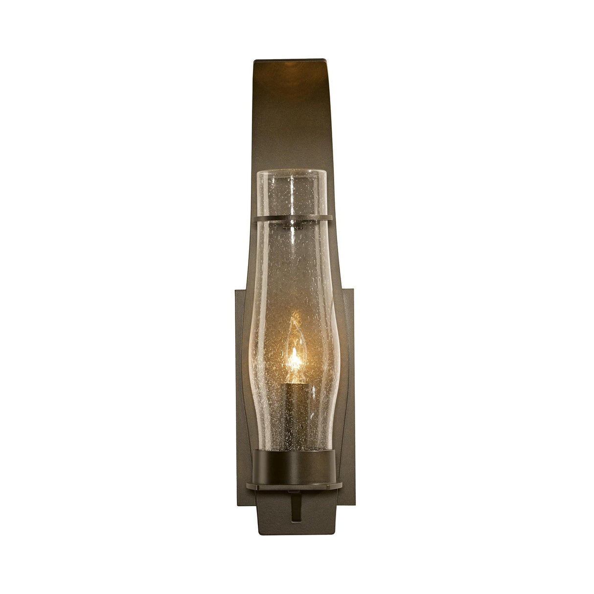 Hubbardton Forge 2008 Coastal Bronze Seeded Clear Glass (II) Sea Coast Large Outdoor Sconce