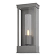 Hubbardton Forge 2015 Coastal Burnished Steel Seeded Clear Glass (II) Portico Small Outdoor Sconce