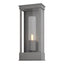 Hubbardton Forge 2015 Coastal Burnished Steel Seeded Clear Glass (II) Portico Small Outdoor Sconce