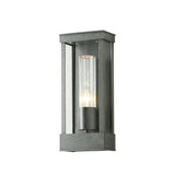 Hubbardton Forge 2015 Coastal Burnished Steel Seeded Clear Glass (II) Portico Small Outdoor Sconce