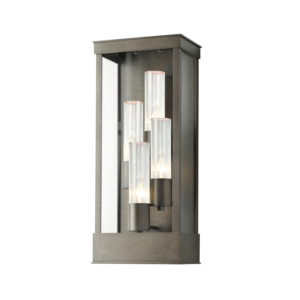 Hubbardton Forge 2015 Coastal Dark Smoke Seeded Clear Glass (II) Portico Large Outdoor Sconce