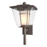 Hubbardton Forge 2010 Coastal Dark Smoke Clear Glass with Opal Diffuser (ZU) Beacon Hall Large Outdoor Sconce