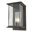 Hubbardton Forge 2021 Coastal Dark Smoke Translucent Vintage Platinum Clear Glass (ZM) Kingston Outdoor Medium Sconce