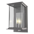 Hubbardton Forge 2021 Coastal Burnished Steel Translucent Vintage Platinum Clear Glass (ZM) Kingston Outdoor Medium Sconce