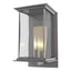 Hubbardton Forge 2021 Coastal Burnished Steel Translucent Soft Gold Clear Glass (ZM) Kingston Outdoor Medium Sconce