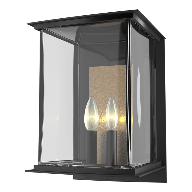 Hubbardton Forge 2021 Coastal Black Translucent Soft Gold Clear Glass (ZM) Kingston Outdoor Large Sconce