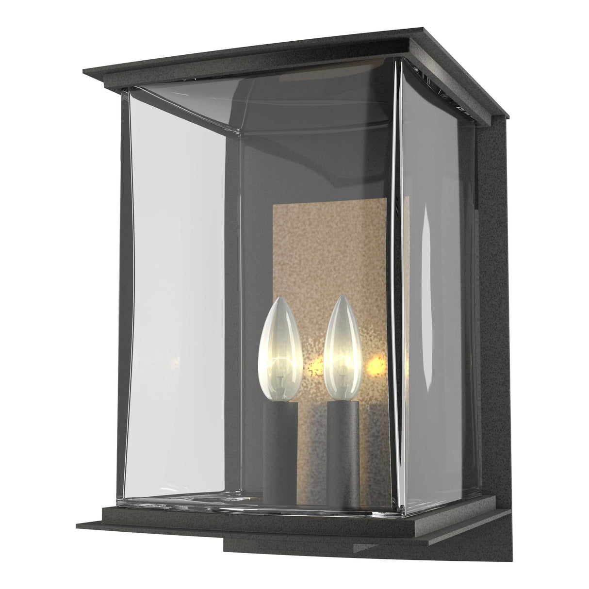 Hubbardton Forge 2021 Coastal Natural Iron Translucent Soft Gold Clear Glass (ZM) Kingston Outdoor Large Sconce
