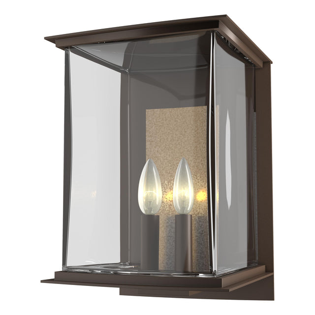Hubbardton Forge 2021 Coastal Bronze Translucent Soft Gold Clear Glass (ZM) Kingston Outdoor Large Sconce