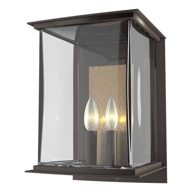 Hubbardton Forge 2021 Coastal Dark Smoke Translucent Soft Gold Clear Glass (ZM) Kingston Outdoor Large Sconce