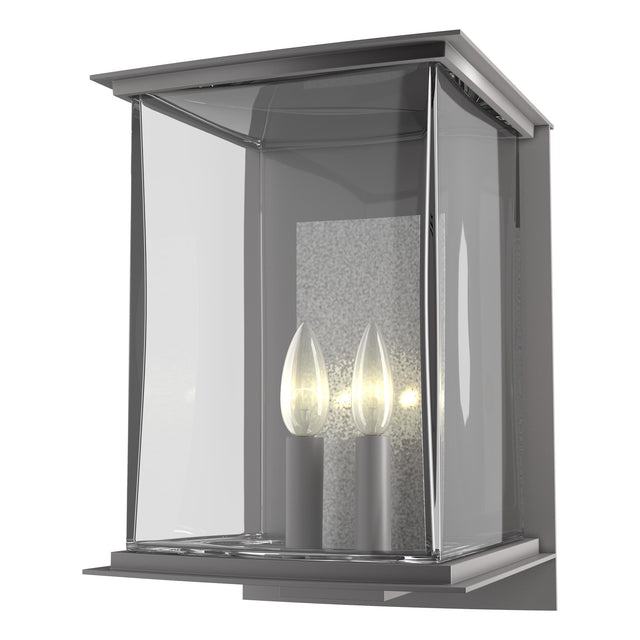 Hubbardton Forge 2021 Coastal Burnished Steel Translucent Vintage Platinum Clear Glass (ZM) Kingston Outdoor Large Sconce