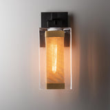Hubbardton Forge 2021 Coastal Black Coastal Gold Clear Glass (ZM) Polaris Outdoor Medium Sconce
