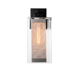 Hubbardton Forge 2021 Coastal Black Coastal Silver Clear Glass (ZM) Polaris Outdoor Large Sconce