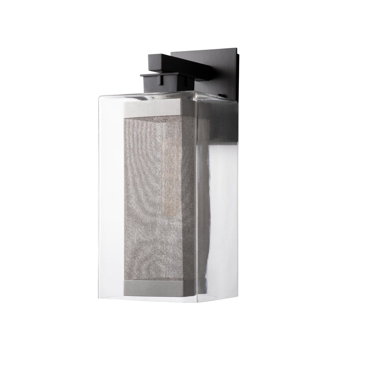 Hubbardton Forge 2021 Coastal Black Coastal Silver Clear Glass (ZM) Polaris Outdoor Large Sconce