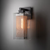 Hubbardton Forge 2021 Coastal Black Coastal Silver Clear Glass (ZM) Polaris Outdoor Large Sconce