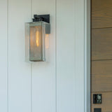 Hubbardton Forge 2021 Coastal Black Coastal Silver Clear Glass (ZM) Polaris Outdoor Large Sconce
