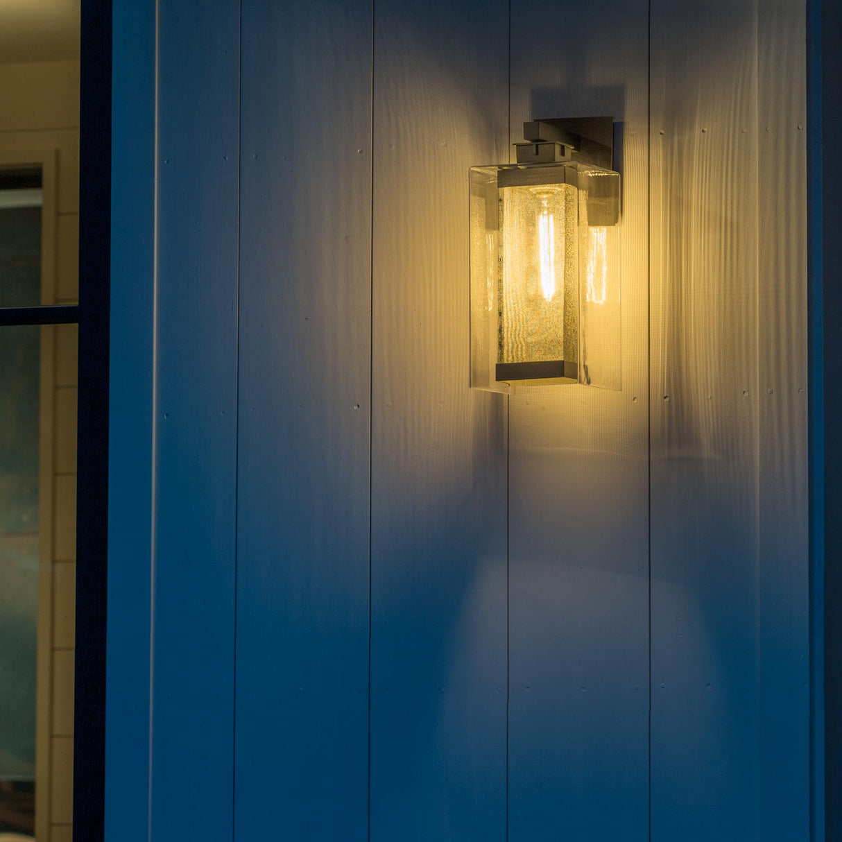 Hubbardton Forge 2021 Coastal Black Coastal Silver Clear Glass (ZM) Polaris Outdoor Large Sconce