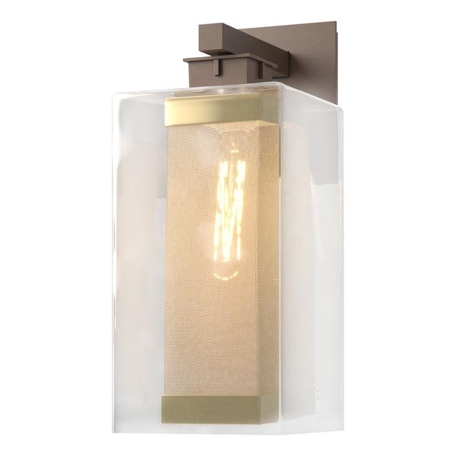 Hubbardton Forge 2021 Coastal Bronze Coastal Gold Clear Glass (ZM) Polaris Outdoor Large Sconce