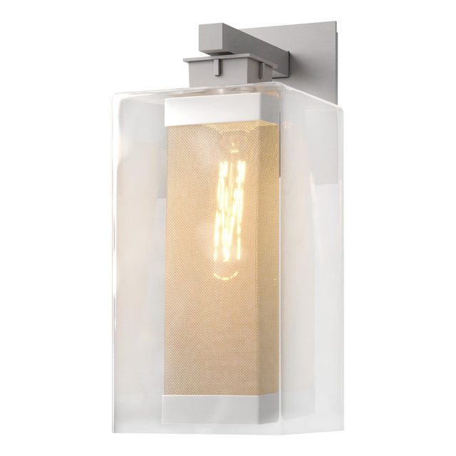 Hubbardton Forge 2021 Coastal Burnished Steel Coastal Silver Clear Glass (ZM) Polaris Outdoor Large Sconce