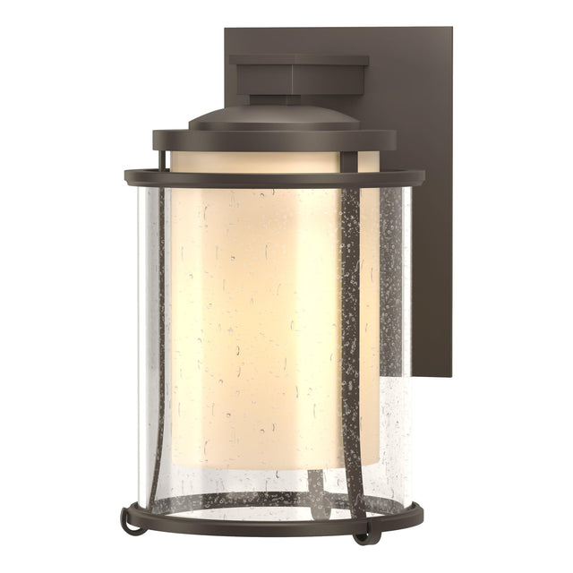 Hubbardton Forge 2010 Coastal Dark Smoke Seeded Glass with Opal Diffuser (ZS) Meridian Outdoor Sconce