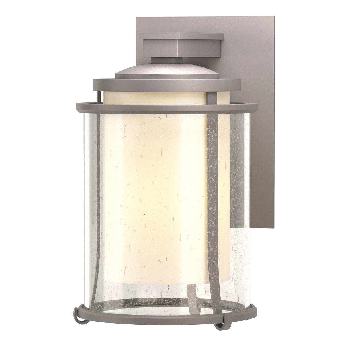 Hubbardton Forge 2010 Coastal Burnished Steel Seeded Glass with Opal Diffuser (ZS) Meridian Outdoor Sconce