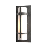 Hubbardton Forge 2002 Coastal Natural Iron Opal Glass (GG) Banded Small Outdoor Sconce