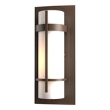 Hubbardton Forge 2002 Coastal Bronze Opal Glass (GG) Banded Small Outdoor Sconce