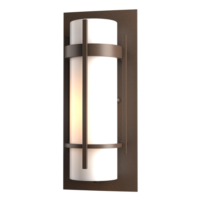 Hubbardton Forge 2002 Coastal Bronze Opal Glass (GG) Banded Small Outdoor Sconce