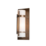 Hubbardton Forge 2002 Coastal Bronze Opal Glass (GG) Banded Small Outdoor Sconce