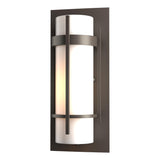 Hubbardton Forge 2002 Coastal Dark Smoke Opal Glass (GG) Banded Small Outdoor Sconce