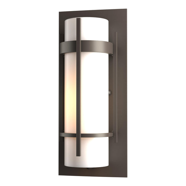 Hubbardton Forge 2002 Coastal Dark Smoke Opal Glass (GG) Banded Small Outdoor Sconce